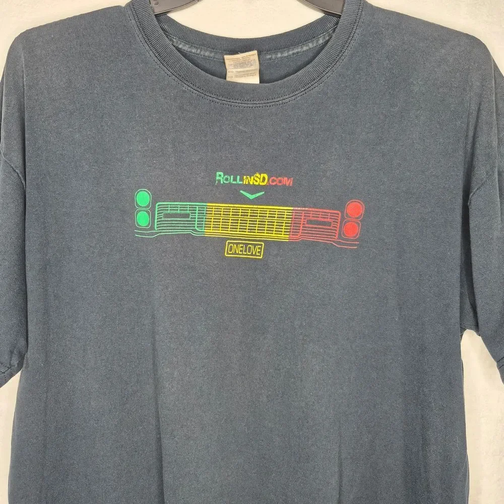 Vintage Y2K Rollin SD California One Love T Shirt Size‎ XL